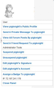 User Tools Menu – ONEsite Developers